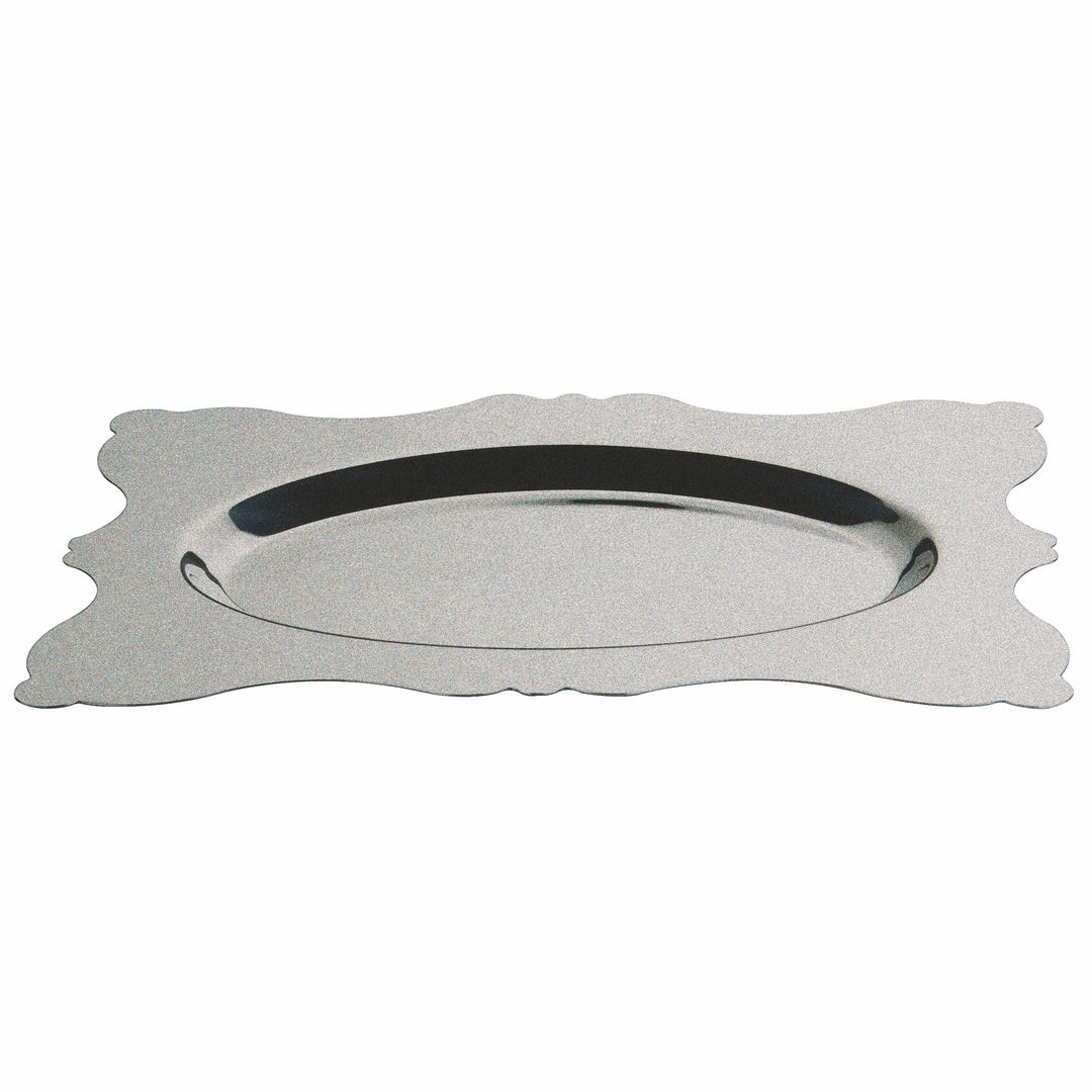 Rectangular Tray With Oval Center; Pewter 22" X 15-3/4"