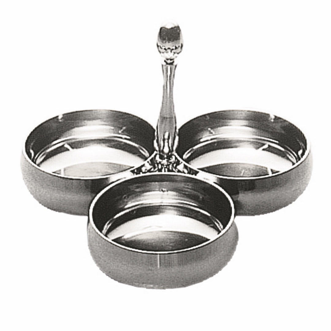 Snack Server With 3 Bowls; H: 5-7/8" D: 7-7/8" C: 5-1/8 Oz. X 3