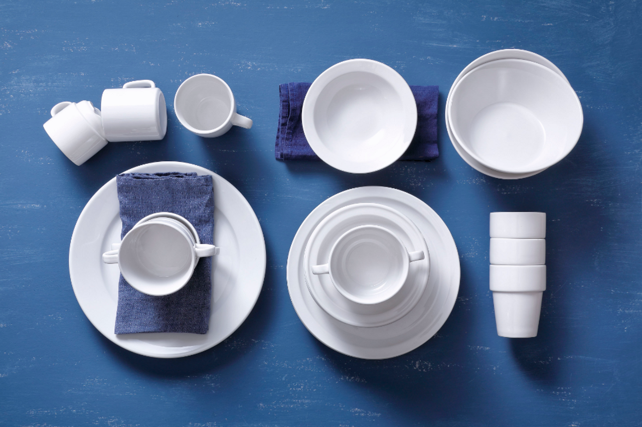 Mammoet plate wide rim Budgetline 18 cm Porcelain White