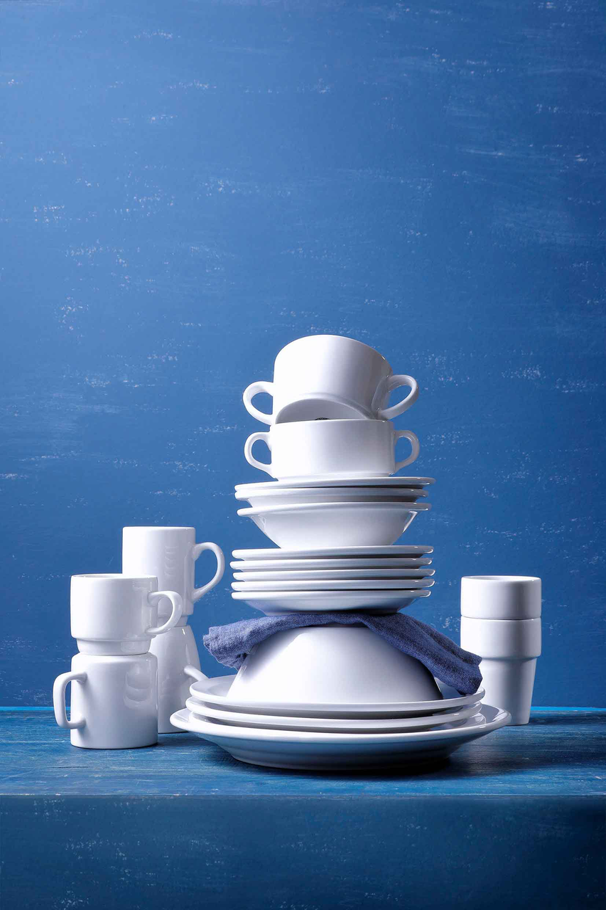 Mammoet plate narrow rim Budgetline 24 cm Porcelain White