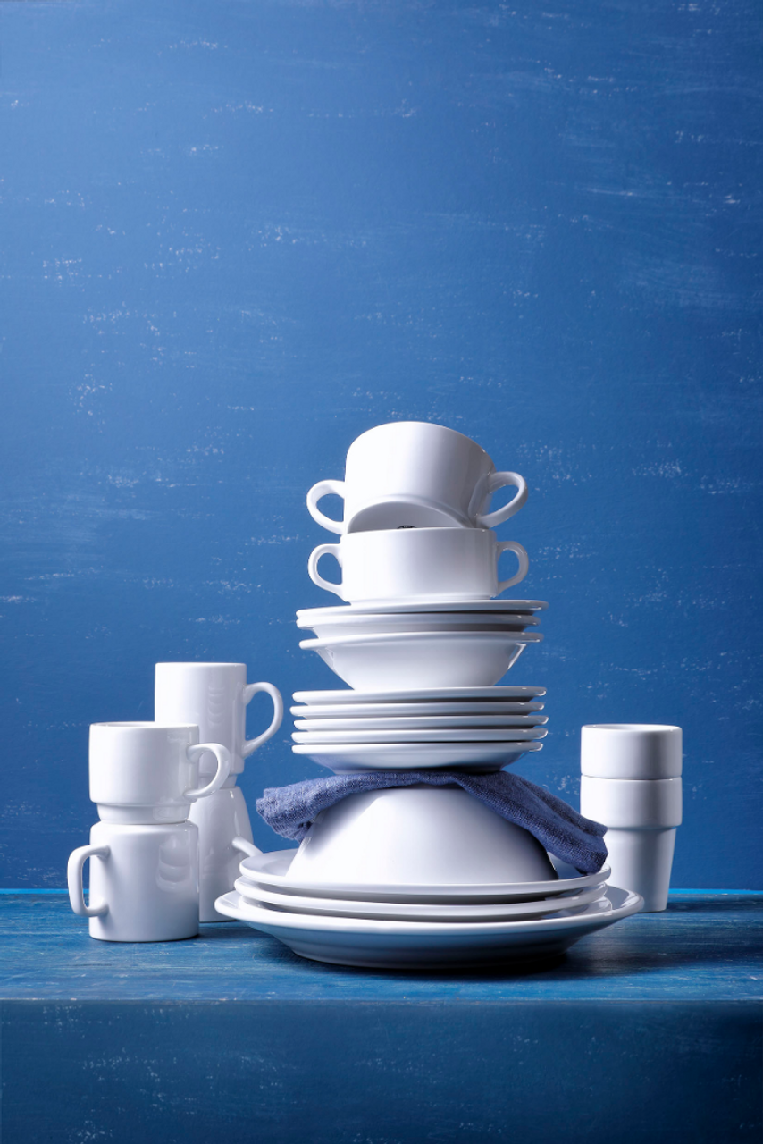 Mammoet plate narrow rim Budgetline 26 cm Porcelain White