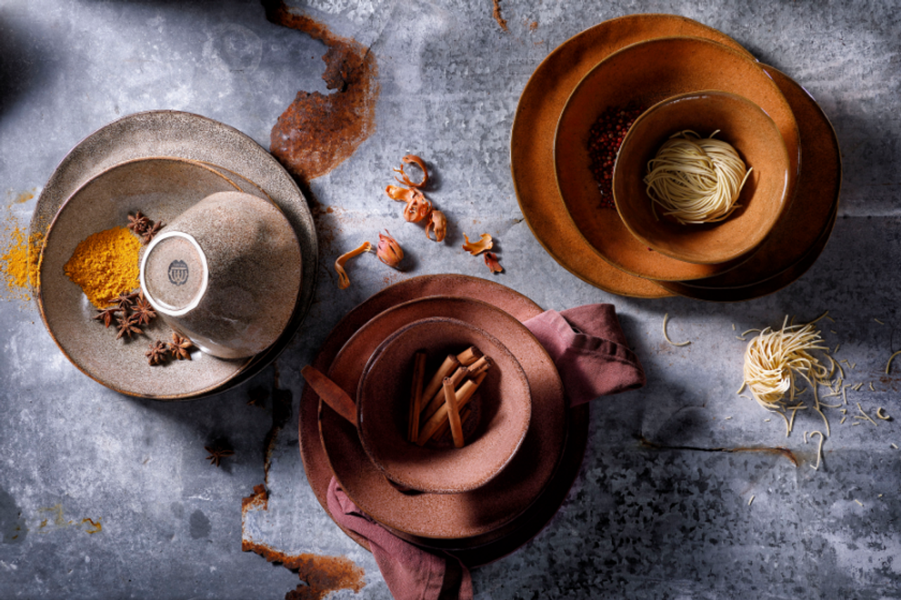 Palmer Bord diep Rustique 21 cm Stoneware Roze