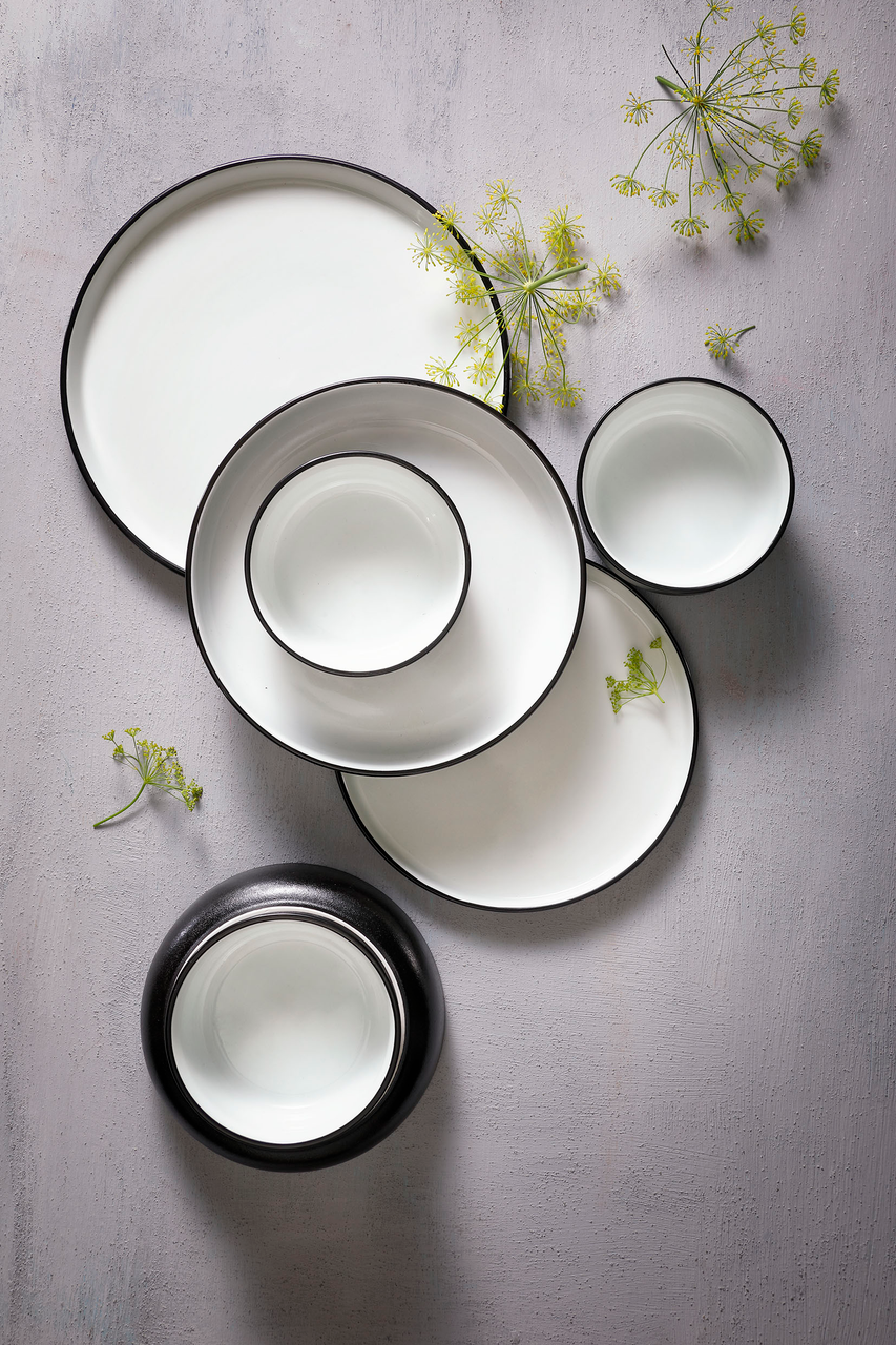 Maastricht Porselein plate Cosmic 20 cm White Black