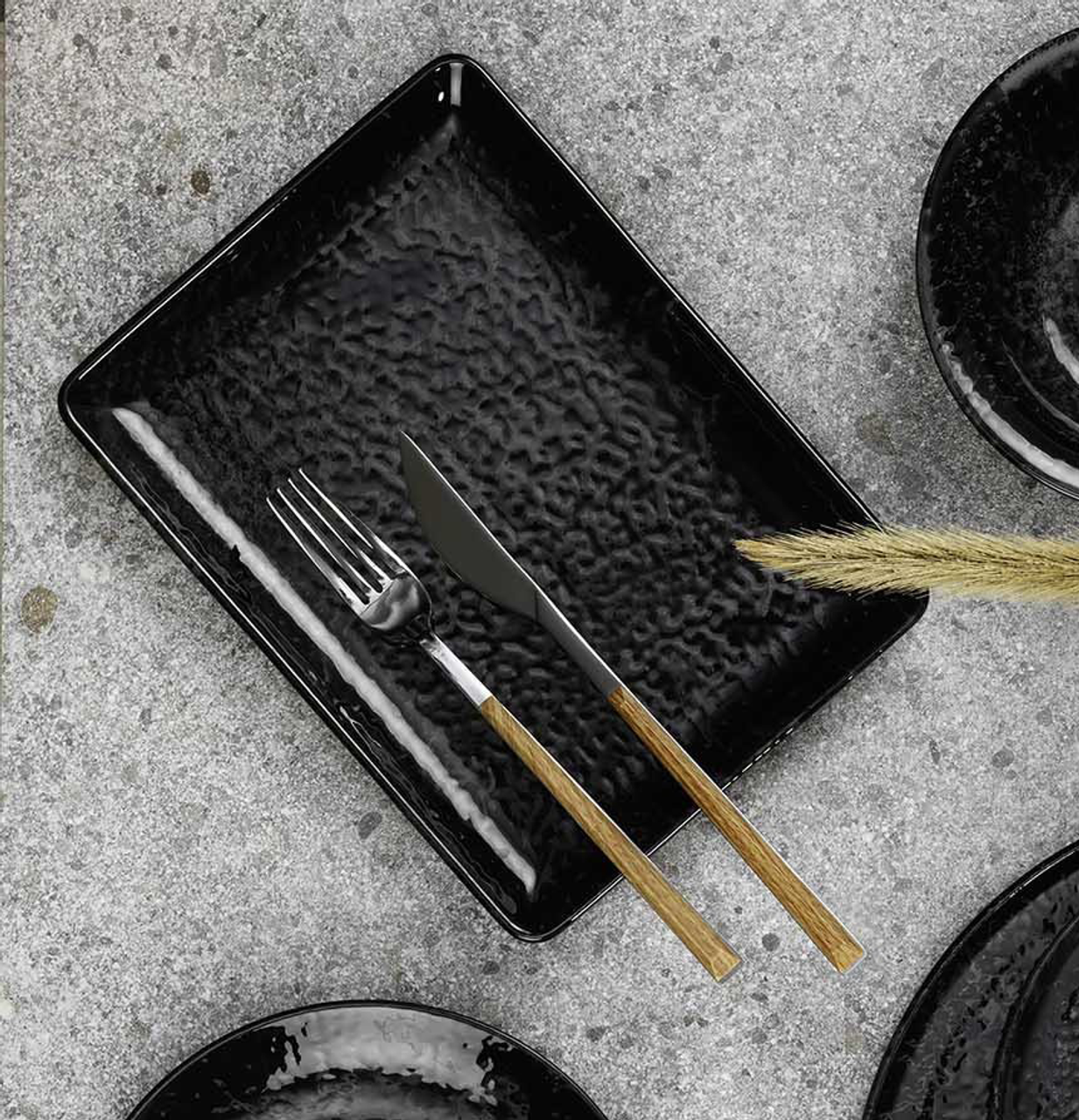 Maastricht Porselein Bord Tahiti 23 x 17 cm Zwart