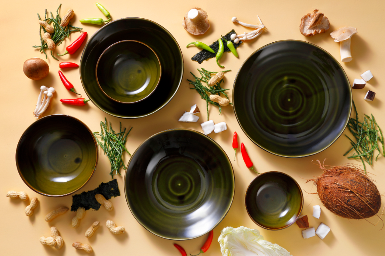 Palmer Bord Midori 23.5 cm Porselein Groen