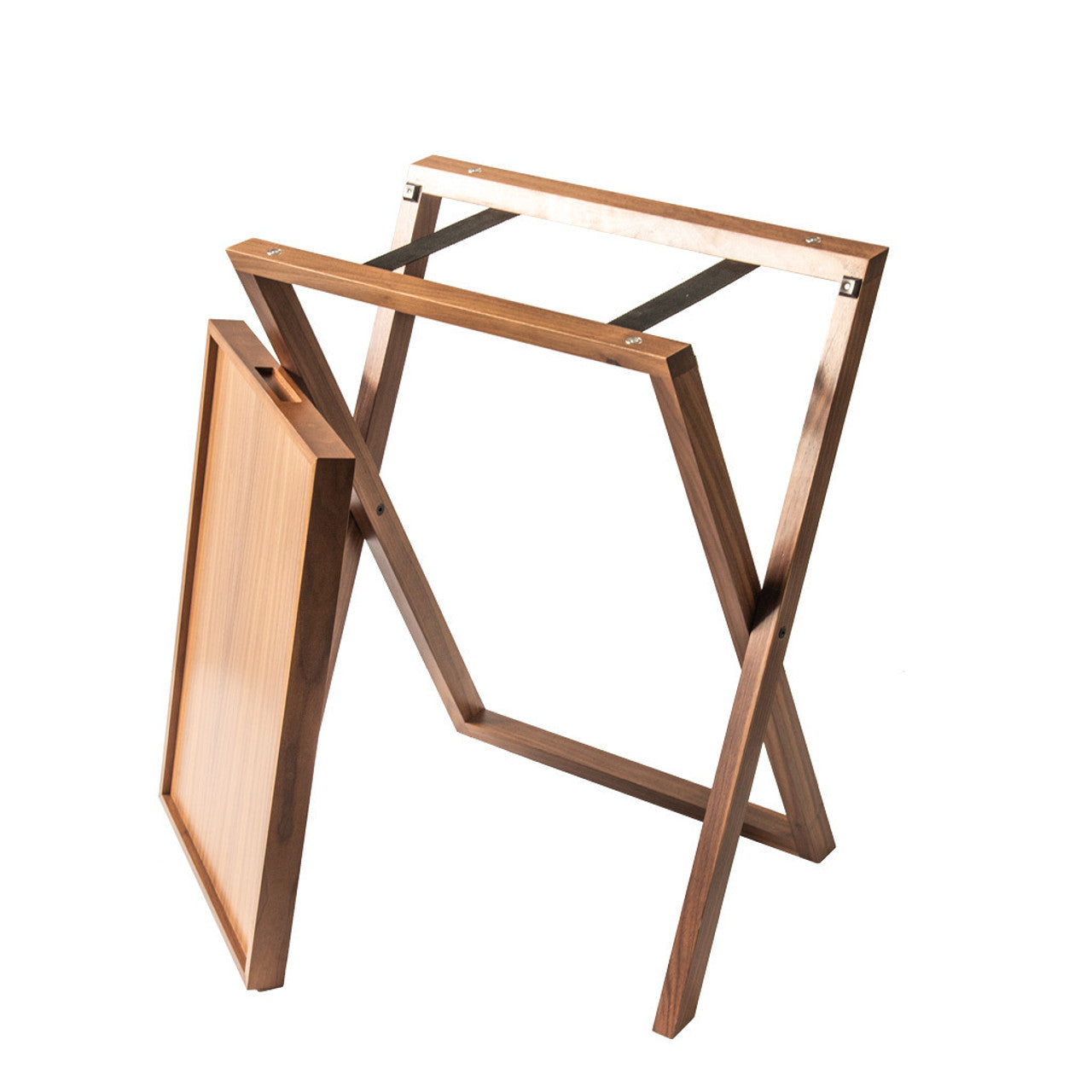Folding Walnut Tray Table, Top ? Locking