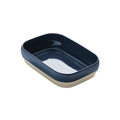 Casserole / Baker Medium Dish 9'' x  6 3/8'' x 2 1/8'' - Oven Safe - Blue 9''  x 6'' 3/8 x 2'' 1/8