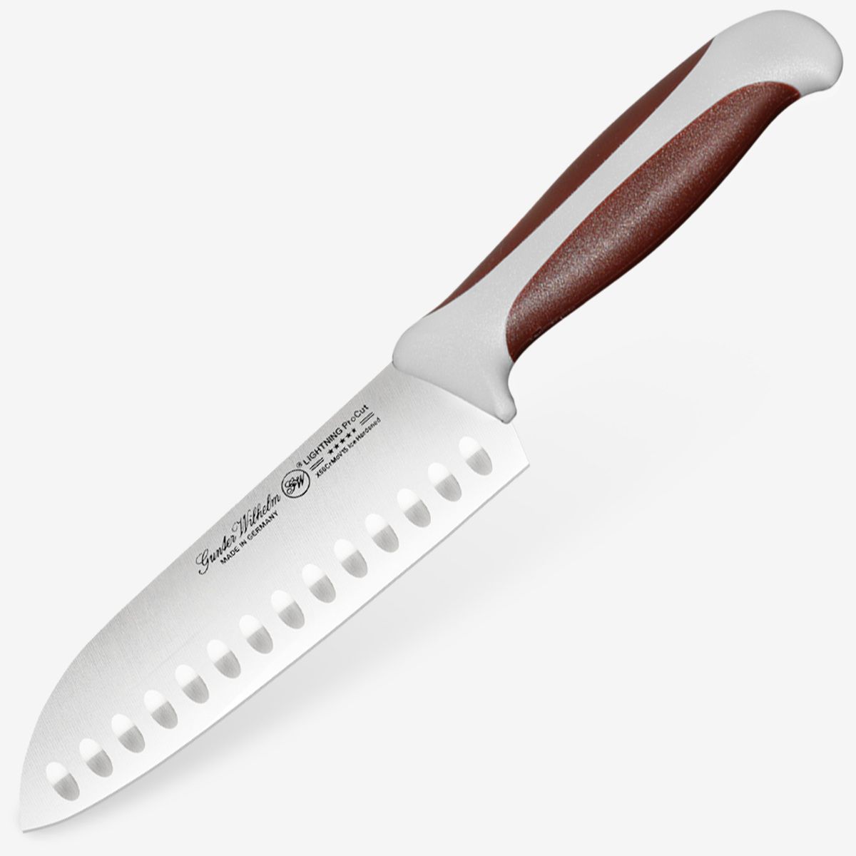 Ніж Gunter Wilhelm Thunder Santoku, 5 дюймів | Коричнево-сіра ручка з ABS-пластику Артикул: 10-117-0405 