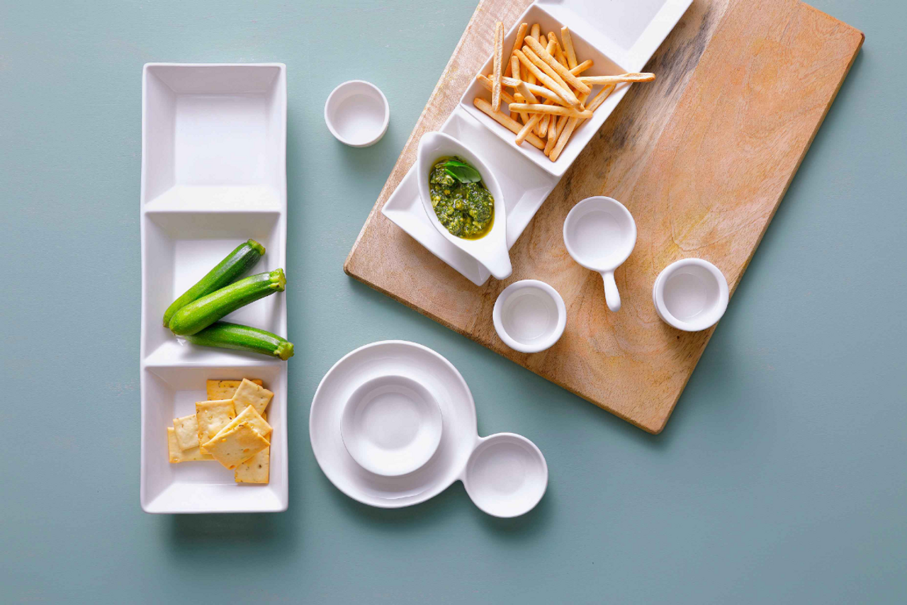 Palmer Schaal 3-vaks Fancy Ivory 32 x 10 cm Porselein Offwhite