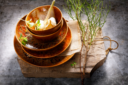 Palmer Bord diep Forest Rustique 21 cm Stoneware Bruin