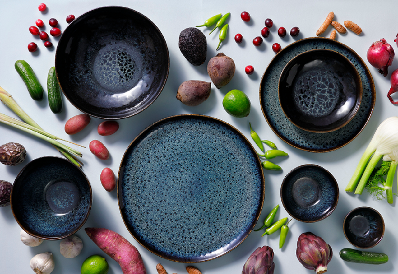 Palmer plate Eccentric 22 cm Stoneware Blue