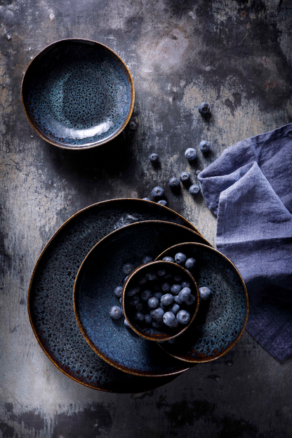 Palmer plate deep Eccentric 22 cm Stoneware Blue