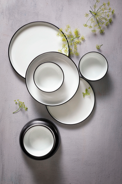 Maastricht Porselein plate Cosmic 20 cm White Black