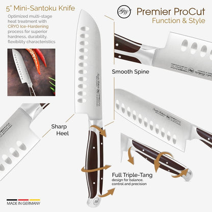 Ніж Gunter Wilhelm Thunder Santoku, 5 дюймів | Ручка з темно-коричневого ABS-пластику Артикул: 30-317-0405 