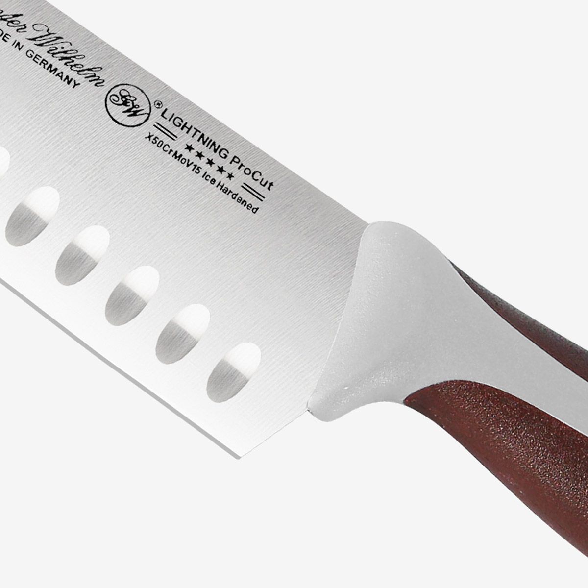 Ніж Gunter Wilhelm Thunder Santoku, 7 дюймів | Коричнево-сіра ручка з ABS-пластику Артикул: 10-115-0407 
