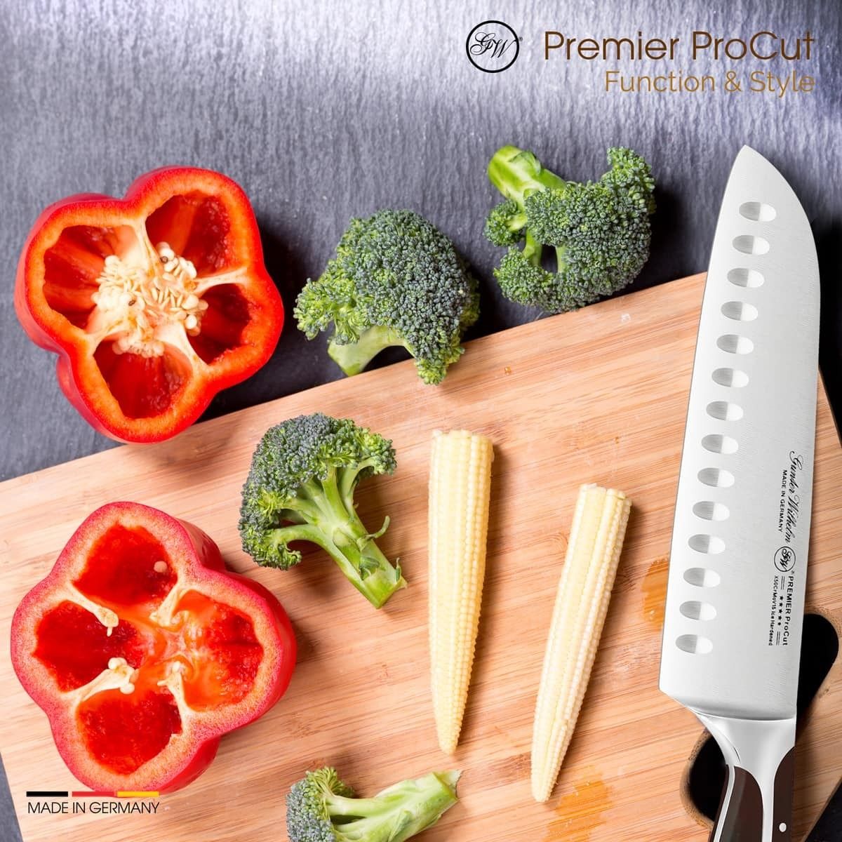 Ніж Gunter Wilhelm Thunder Santoku, 7 дюймів | Ручка з темно-коричневого ABS-пластику Артикул: 30-315-0407 